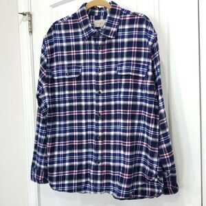 Jachs Mens Navy Blue black and white 100% Cotton flannel, 2XL